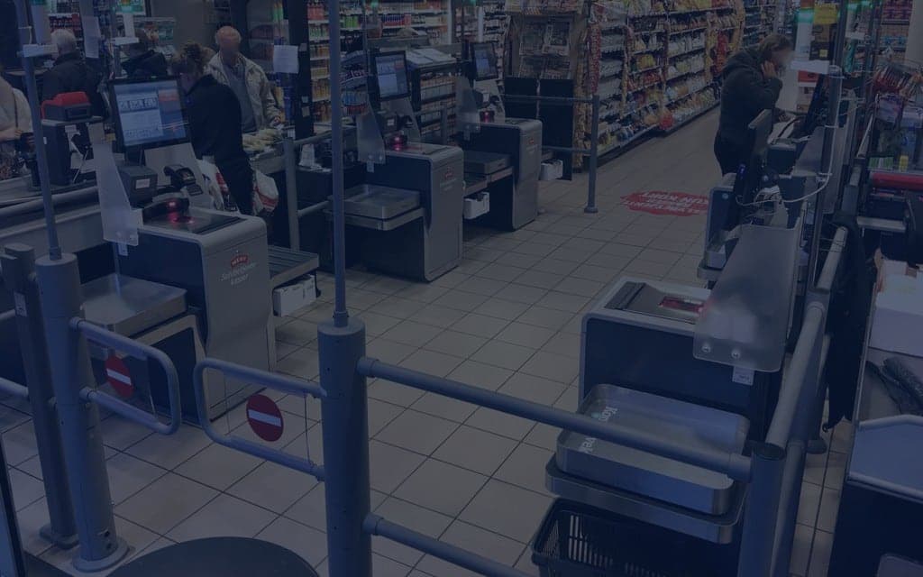 Self-service checkout at a supermarket in Norway