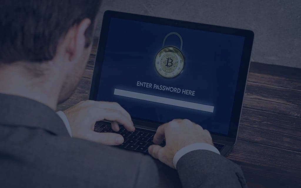 Closeup of a lock and password on a digital screen