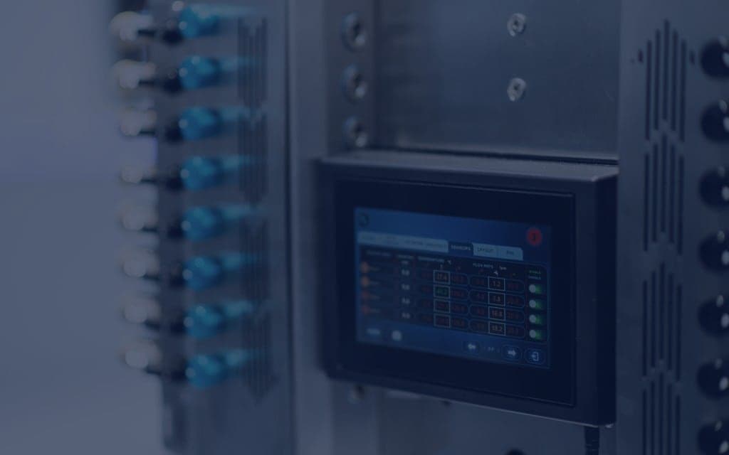 Industrial control panel with settings and data display