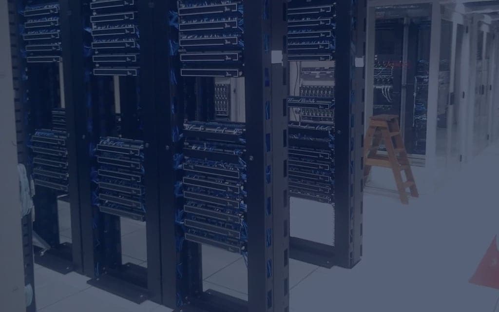Rows of computer servers in a server room