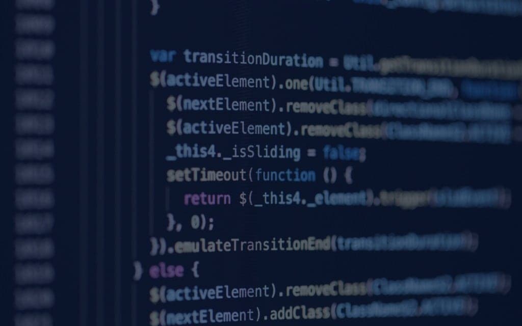 Close-up of programming code on a computer screen