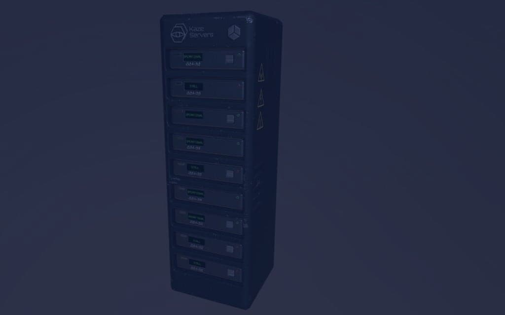 Generic server rack with computer equipment