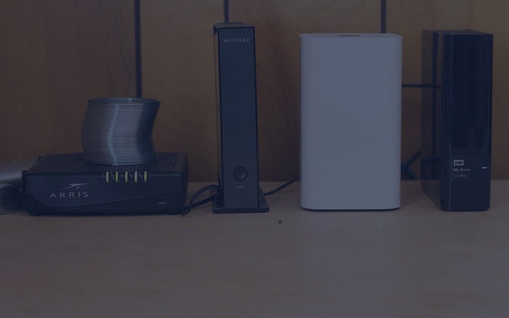 Home server equipment with networking devices and cables