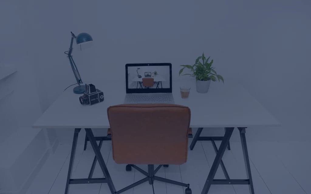 Modern office desk with computer