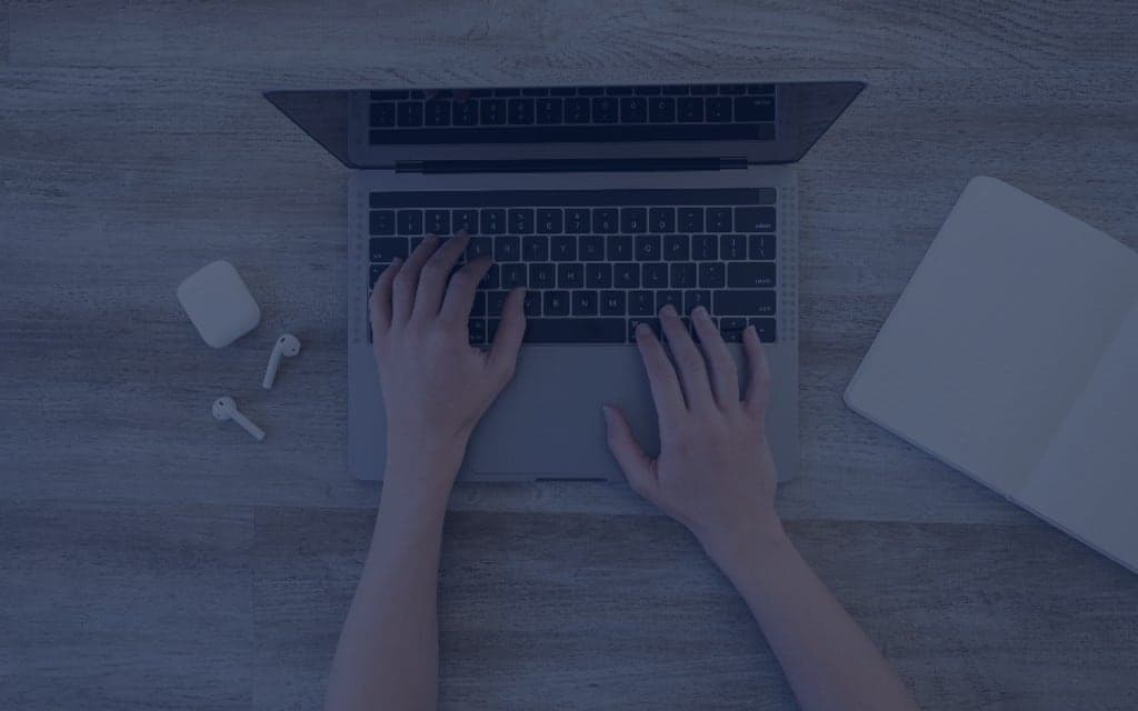 A generic laptop computer on a desk